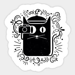 Camera Cat - For Shutterbugs who love Cats Sticker